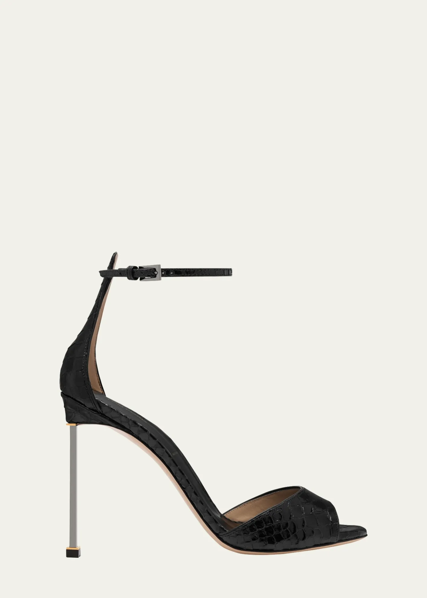 TOM FORD105mm Croc-Embossed Leather Ankle-Strap Sandals