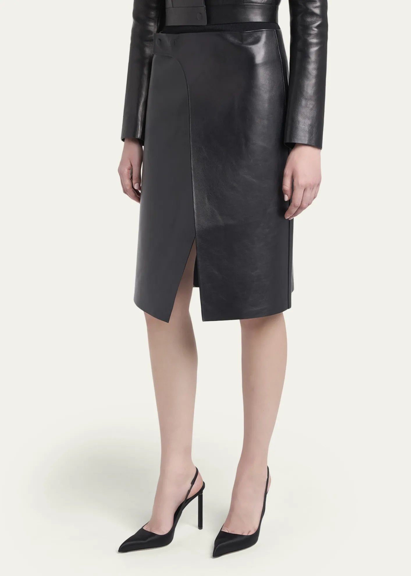 TOM FORDNappa Leather Wrap Skirt