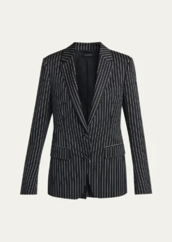 TOM FORDPinstripe Wool Single-Breasted Blazer Jacket