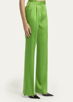 TOM FORDPleated Silk Straight-Leg Trousers