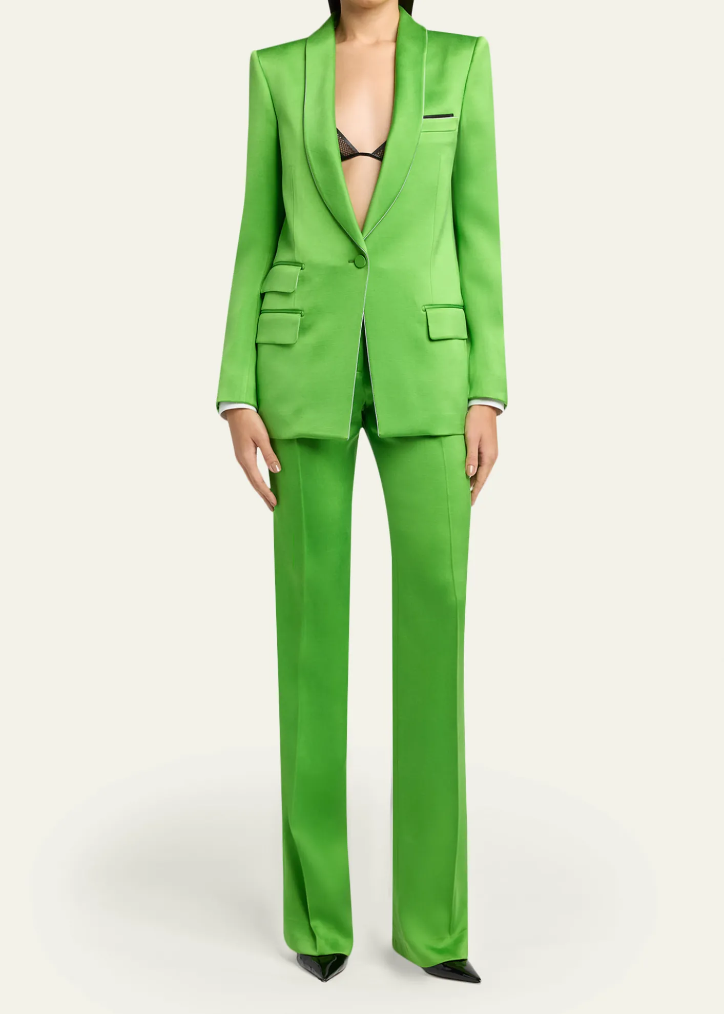 TOM FORDPleated Silk Straight-Leg Trousers