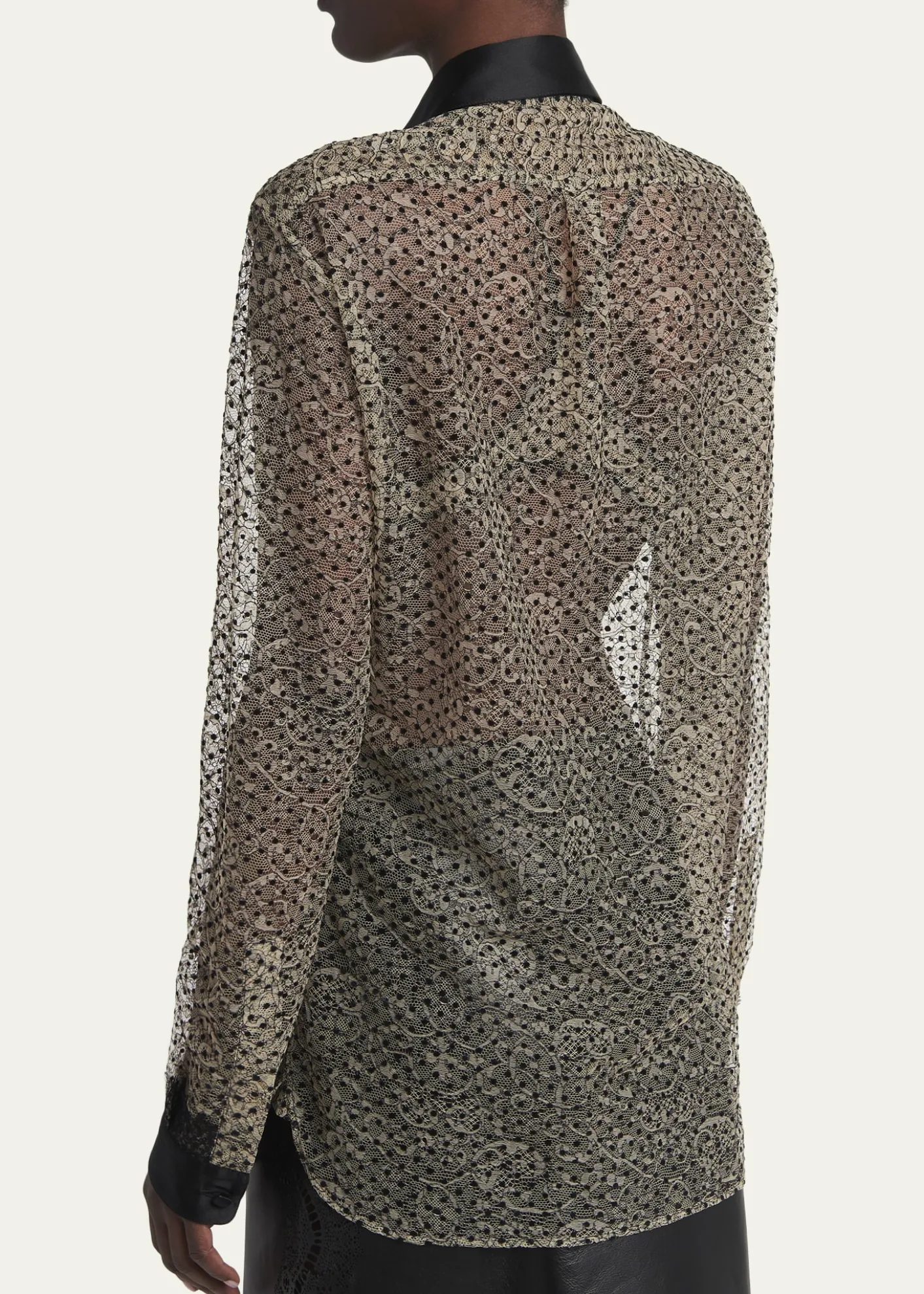 TOM FORDPolka-Dot Lace Button-Down Shirt