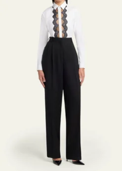 TOM FORDScalloped Lace-Trim Button-Down Shirt