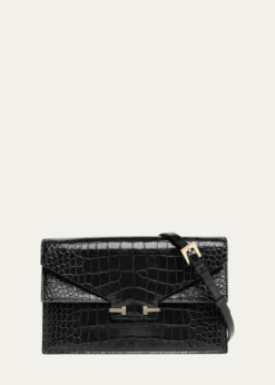 TOM FORDSmall Croc-Embossed Leather T-Clasp Clutch Bag
