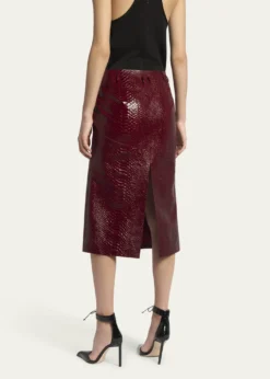 TOM FORDSnake-Effect Leather Midi Skirt