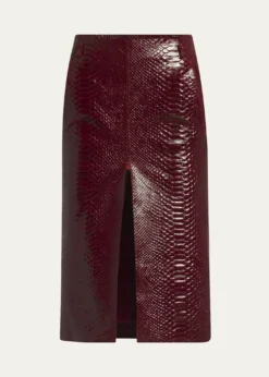 TOM FORDSnake-Effect Leather Midi Skirt