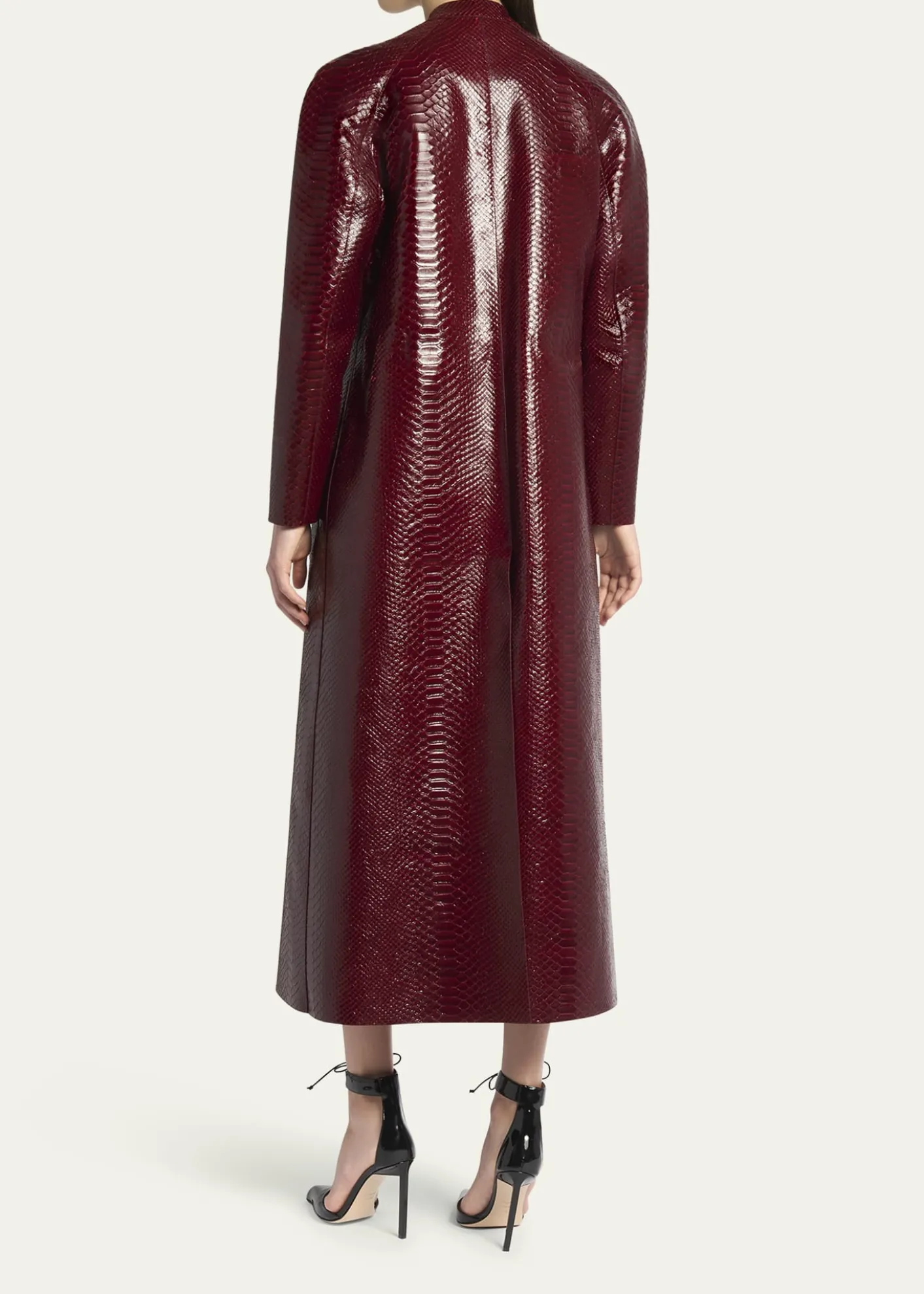 TOM FORDSnake-Embossed Leather Long Coat