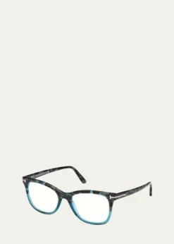 TOM FORDSquare Acetate Blue Block Glasses