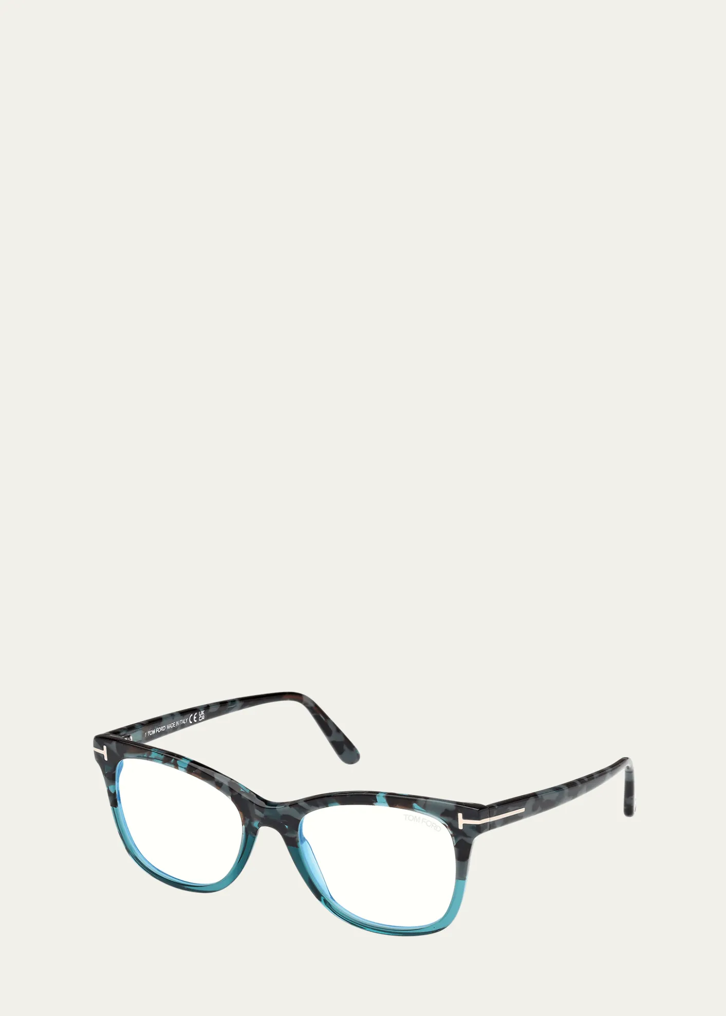 TOM FORDSquare Acetate Blue Block Glasses