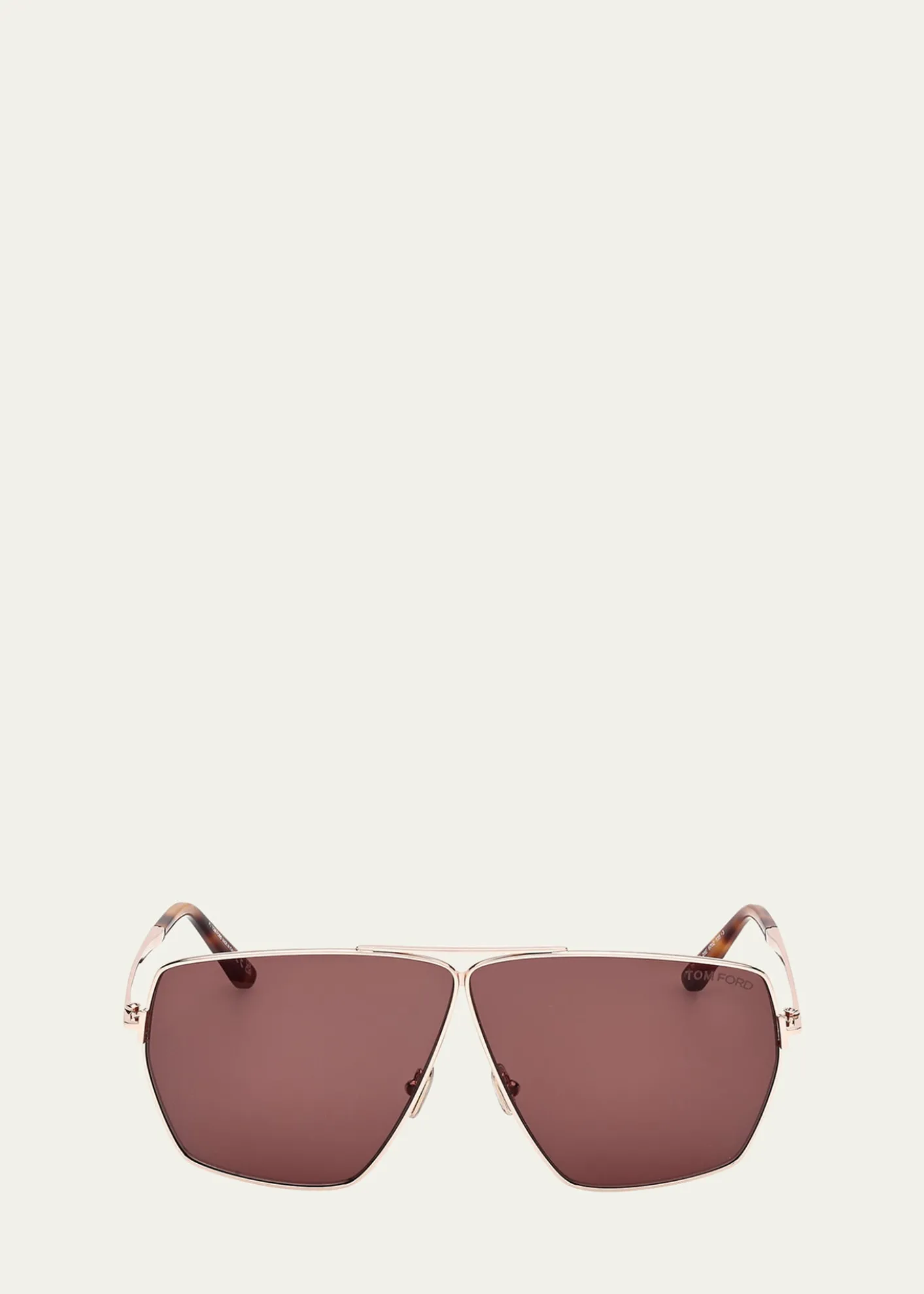 TOM FORDStella Aviator Square Metal Sunglasses