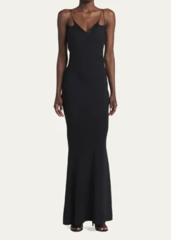 TOM FORDStrappy Satin Back Crepe Maxi Dress
