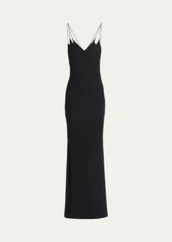 TOM FORDStrappy Satin Back Crepe Maxi Dress