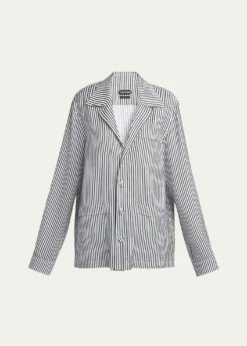 TOM FORDStriped Silk Pajama Shirt