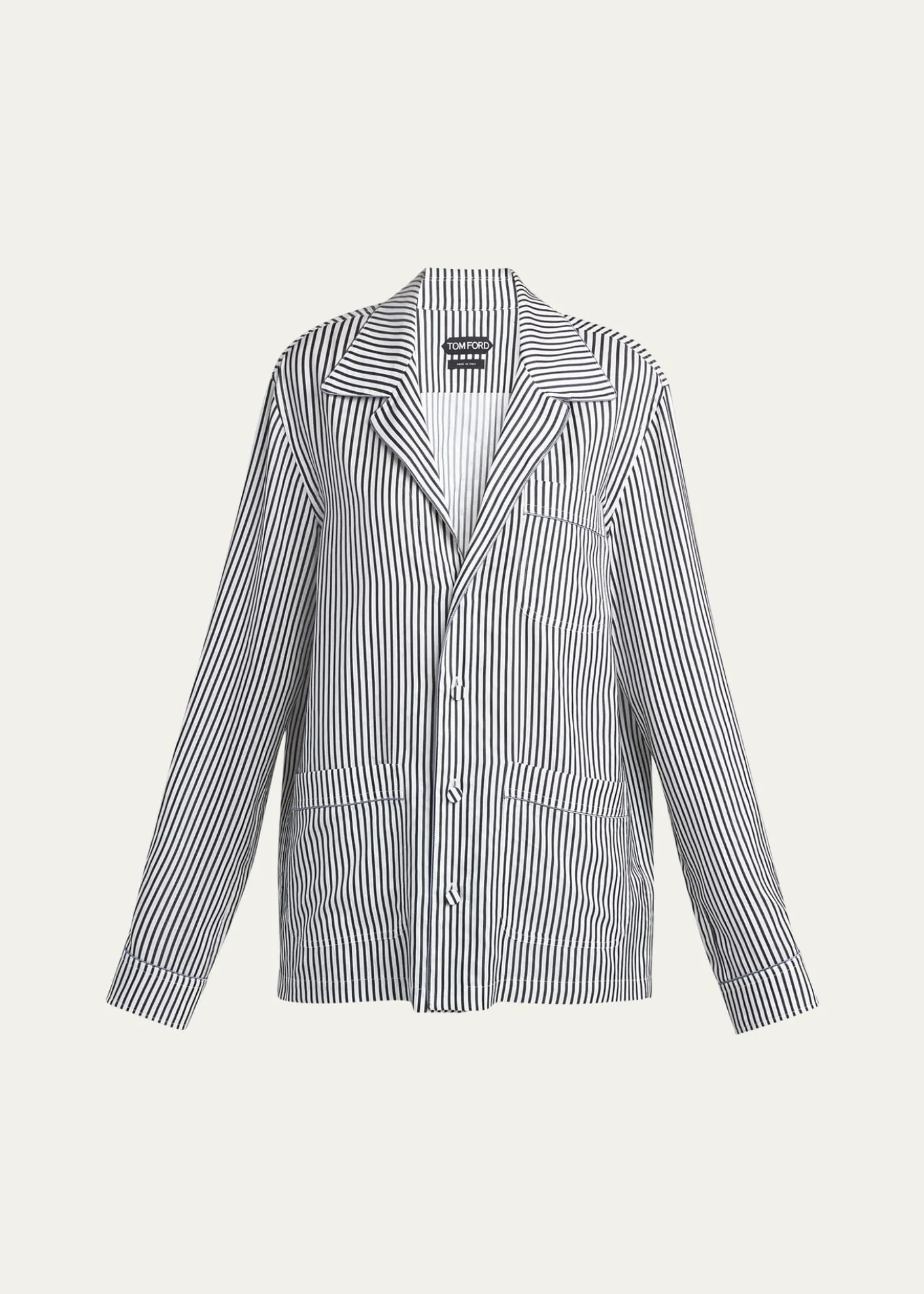 TOM FORDStriped Silk Pajama Shirt