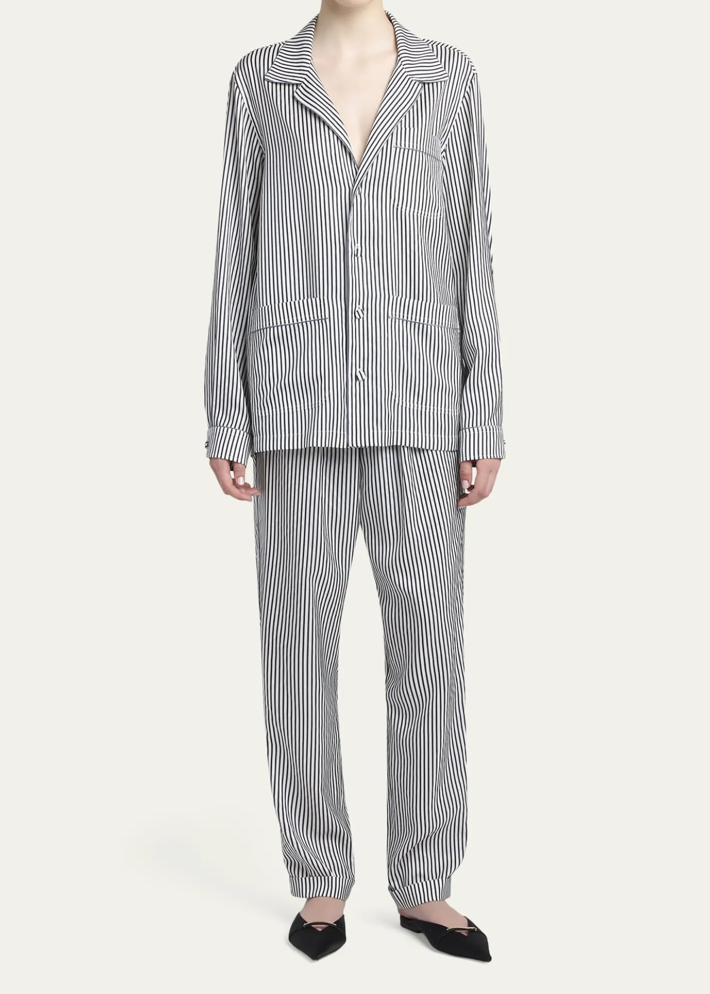 TOM FORDStriped Silk Pajama Shirt