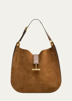 TOM FORDTara Large Crossbody Bag in Suede and Leather