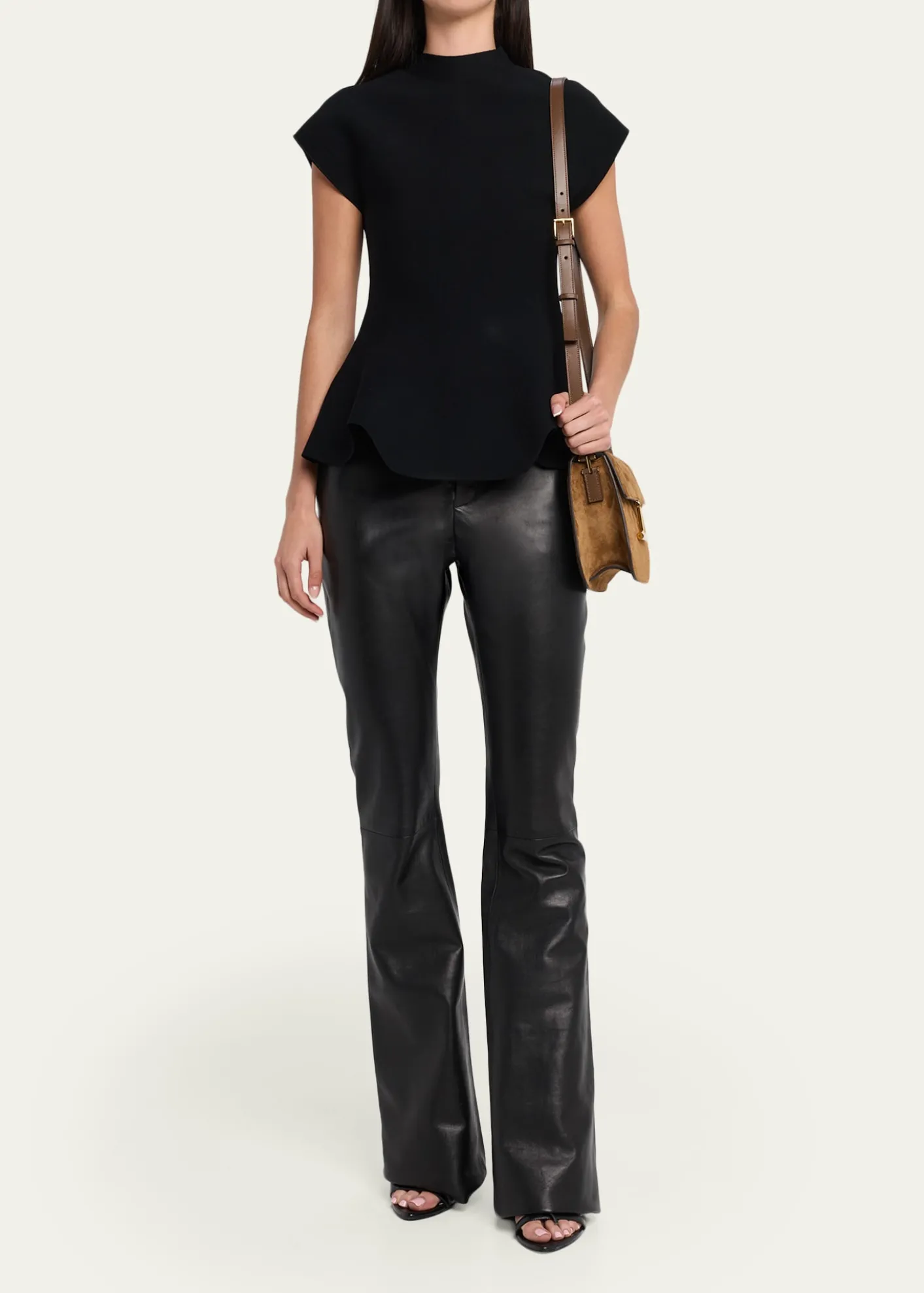 TOM FORDTara Mini Flap Crossbody Bag in Suede and Leather
