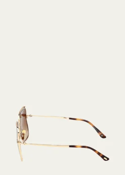 TOM FORDTara 57mm Metal Square Sunglasses