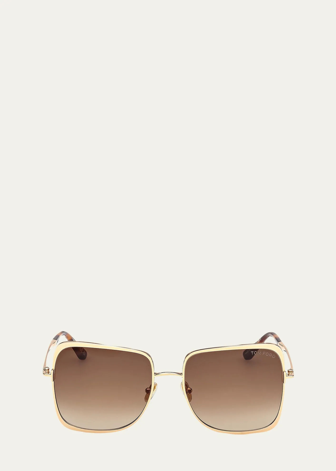 TOM FORDTara 57mm Metal Square Sunglasses