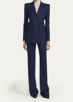 TOM FORDTonal Striped Jacquard Straight-Leg Pants