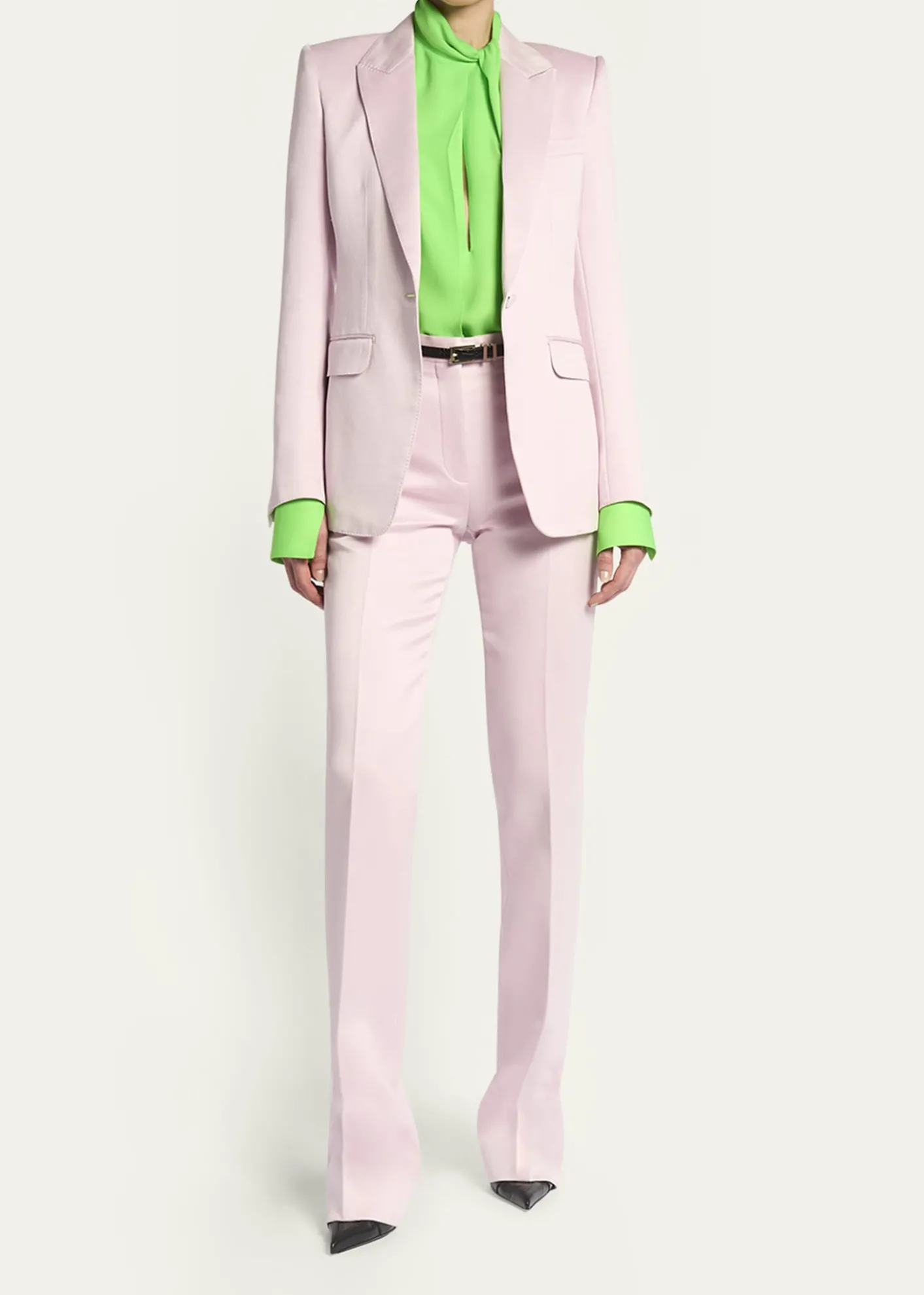 TOM FORDTwisted-Neck Silk Long-Sleeve Shirt