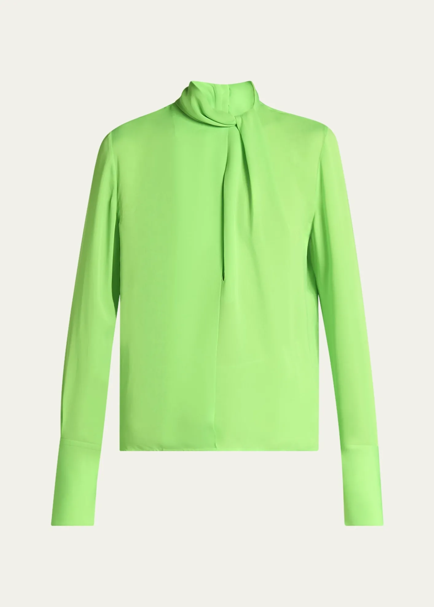 TOM FORDTwisted-Neck Silk Long-Sleeve Shirt