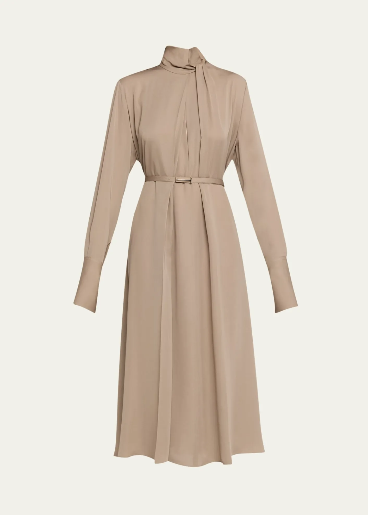 TOM FORDWashed Silk Georgette Belted Midi Dress