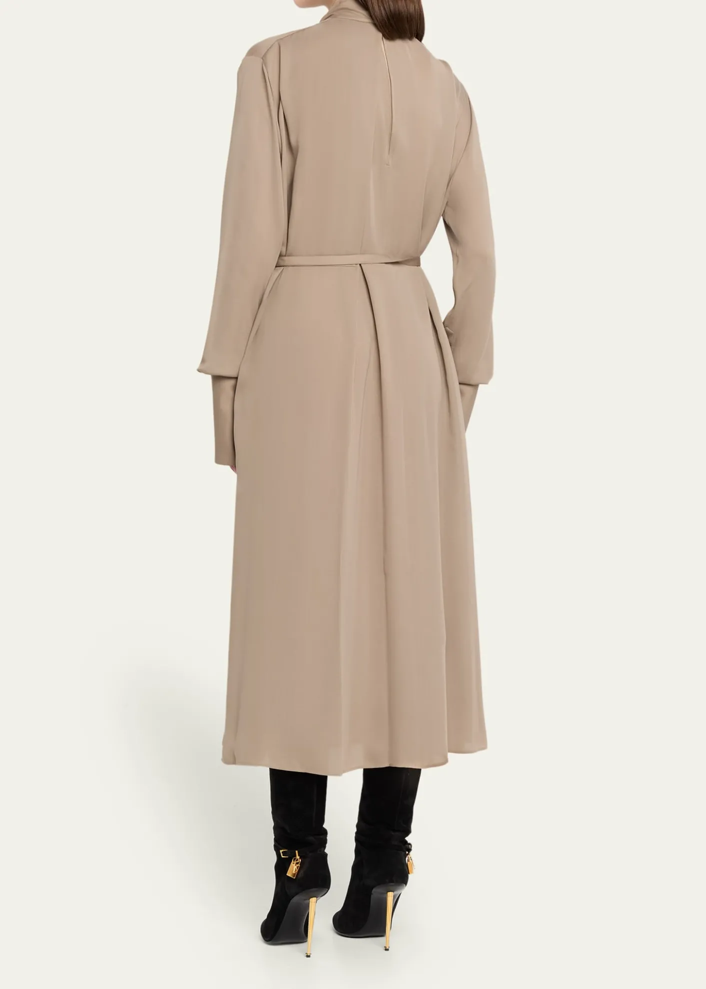 TOM FORDWashed Silk Georgette Belted Midi Dress