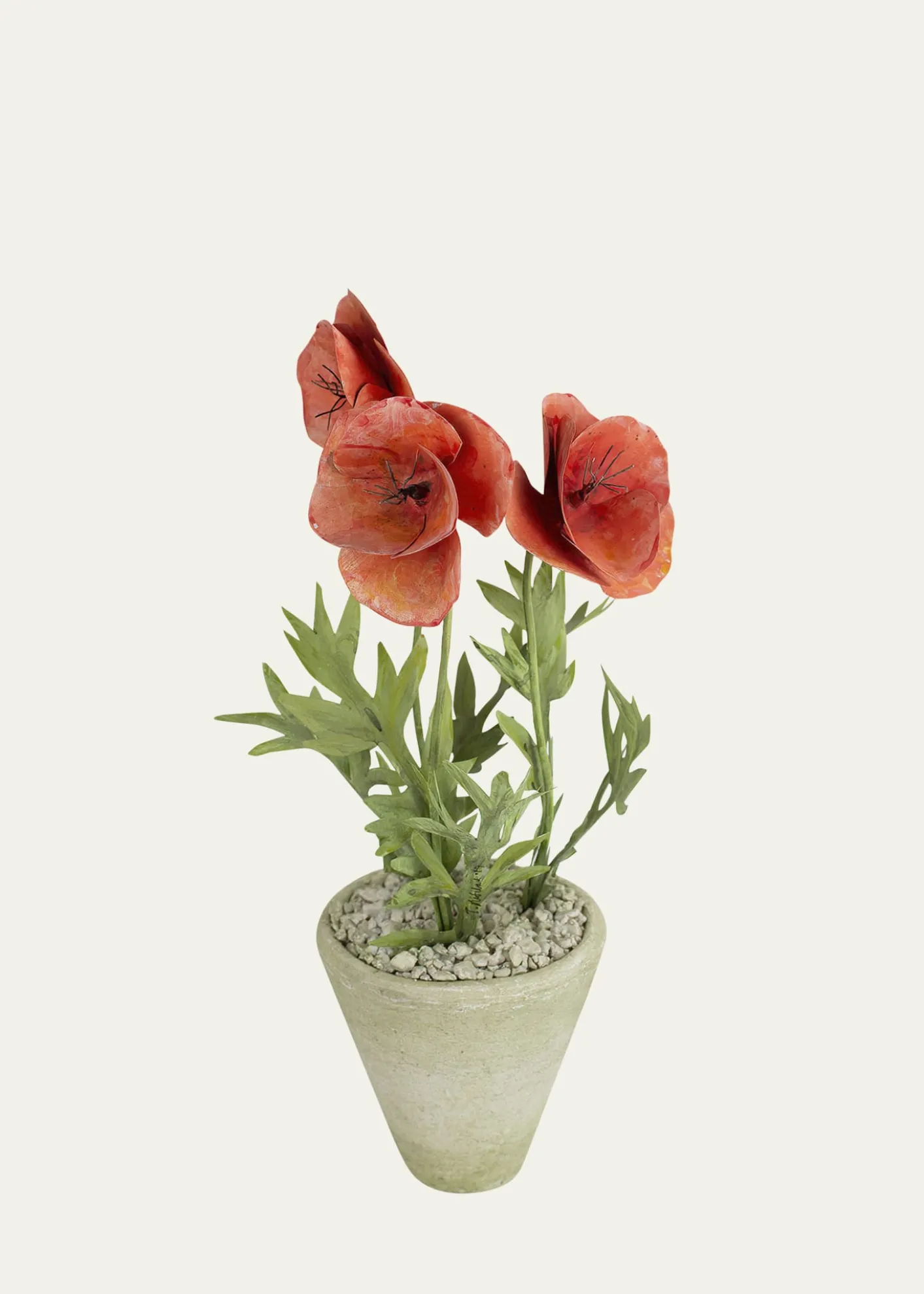 Tommy MitchellPoppy August Birth Flower in White Terracotta Pot