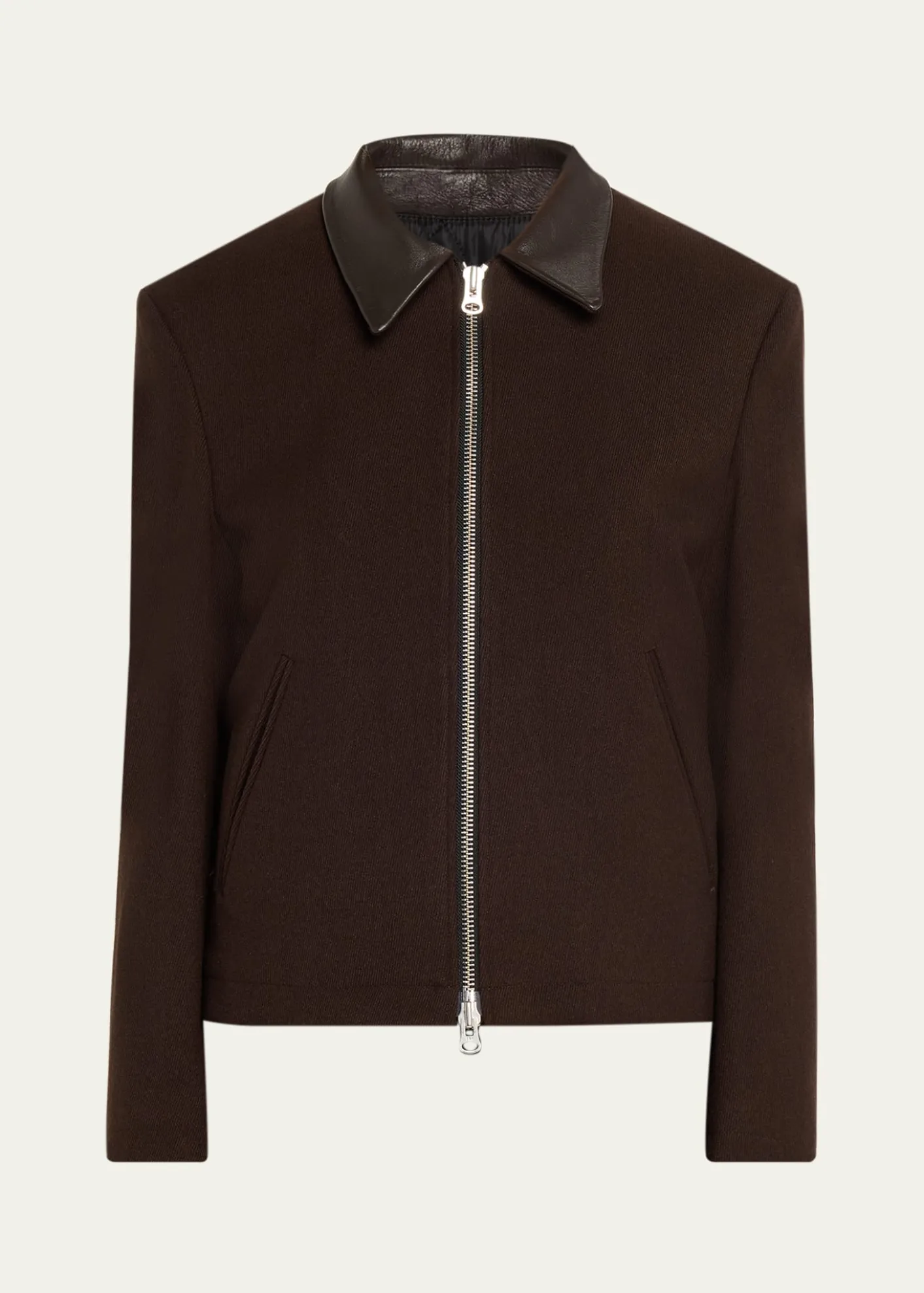 TONYWACKLeather-Trim Wool Jacket