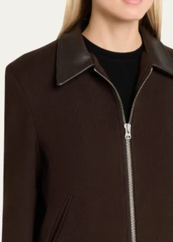 TONYWACKLeather-Trim Wool Jacket