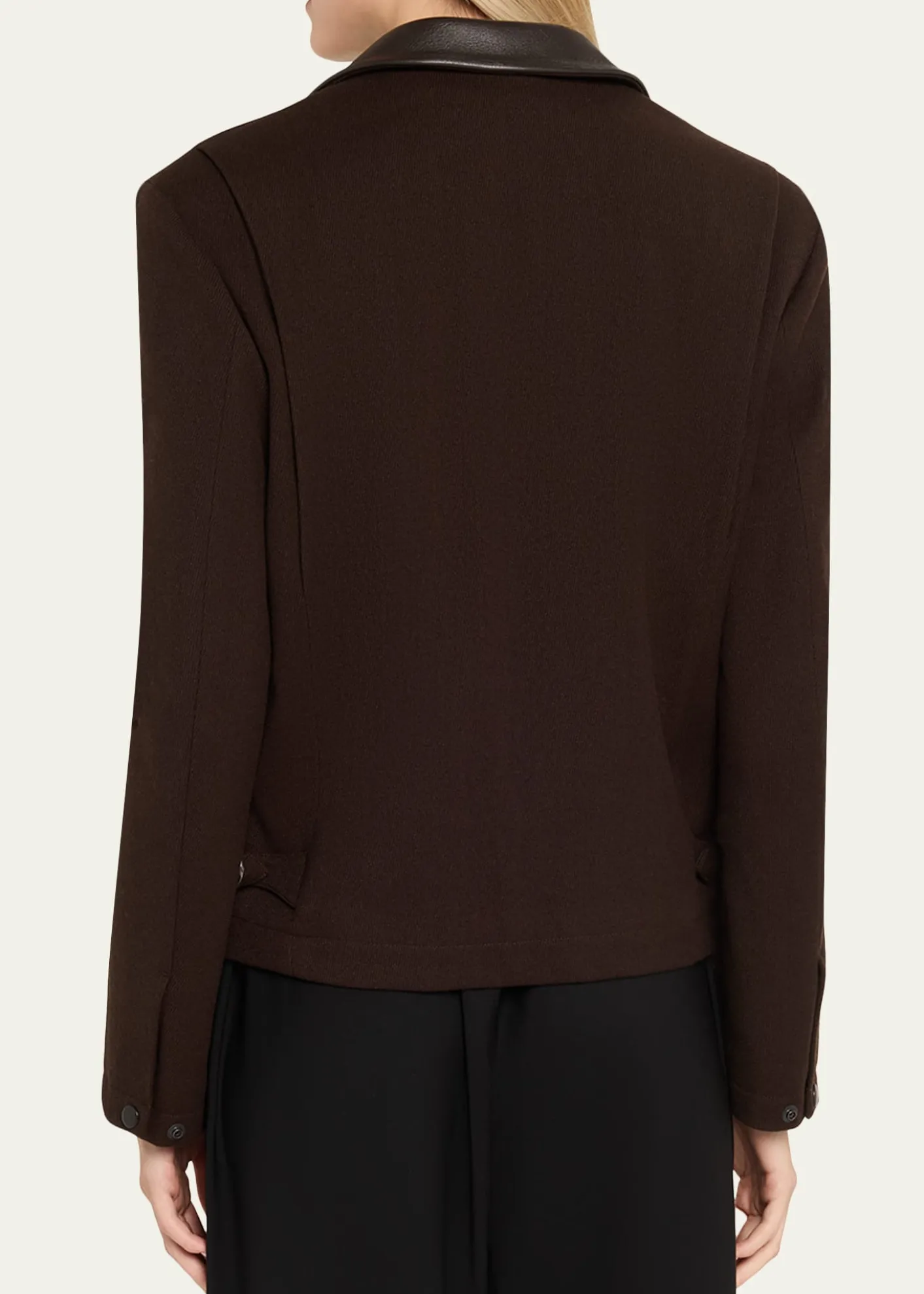 TONYWACKLeather-Trim Wool Jacket