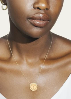 Tracee Nichols14K Gold Initial Token Necklace with Diamonds