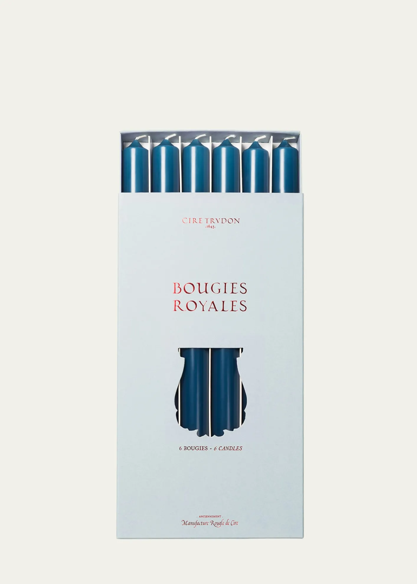 TrudonRoyale Taper Candles - Marine Blue, Set of 6