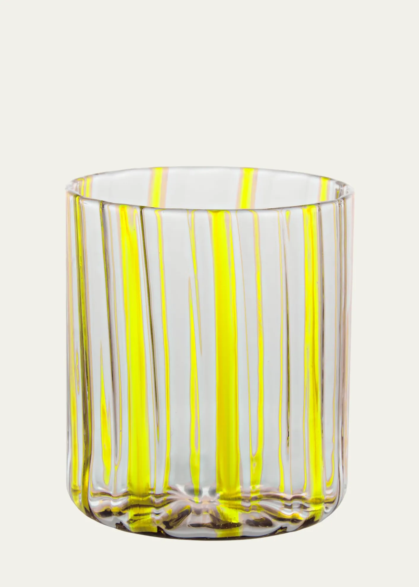 TuttoattaccatoLemon Yellow Stripe Low Drinking Glass, 11.15 oz.