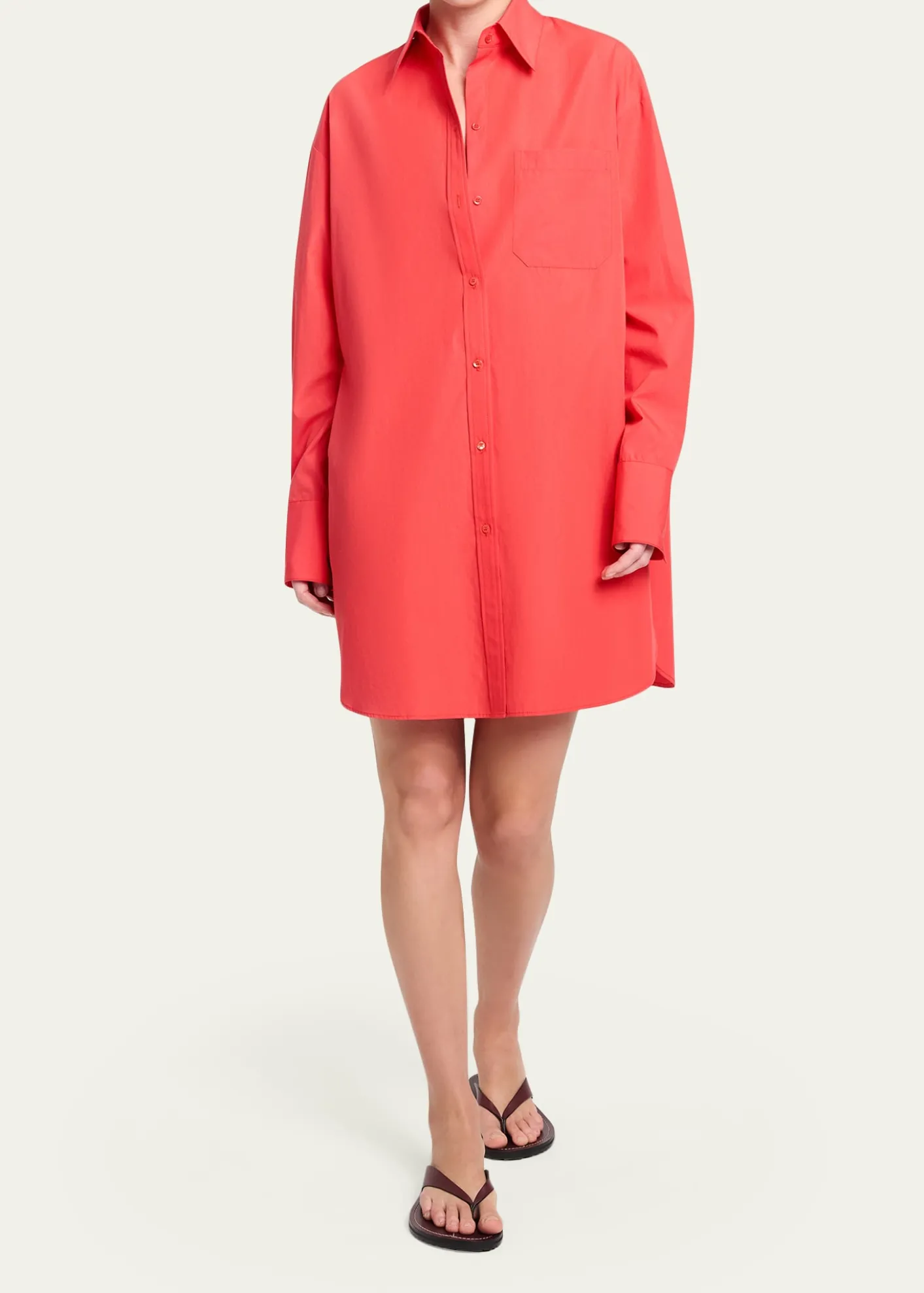 TWPBig Joe Cotton Button-Front Shirtdress