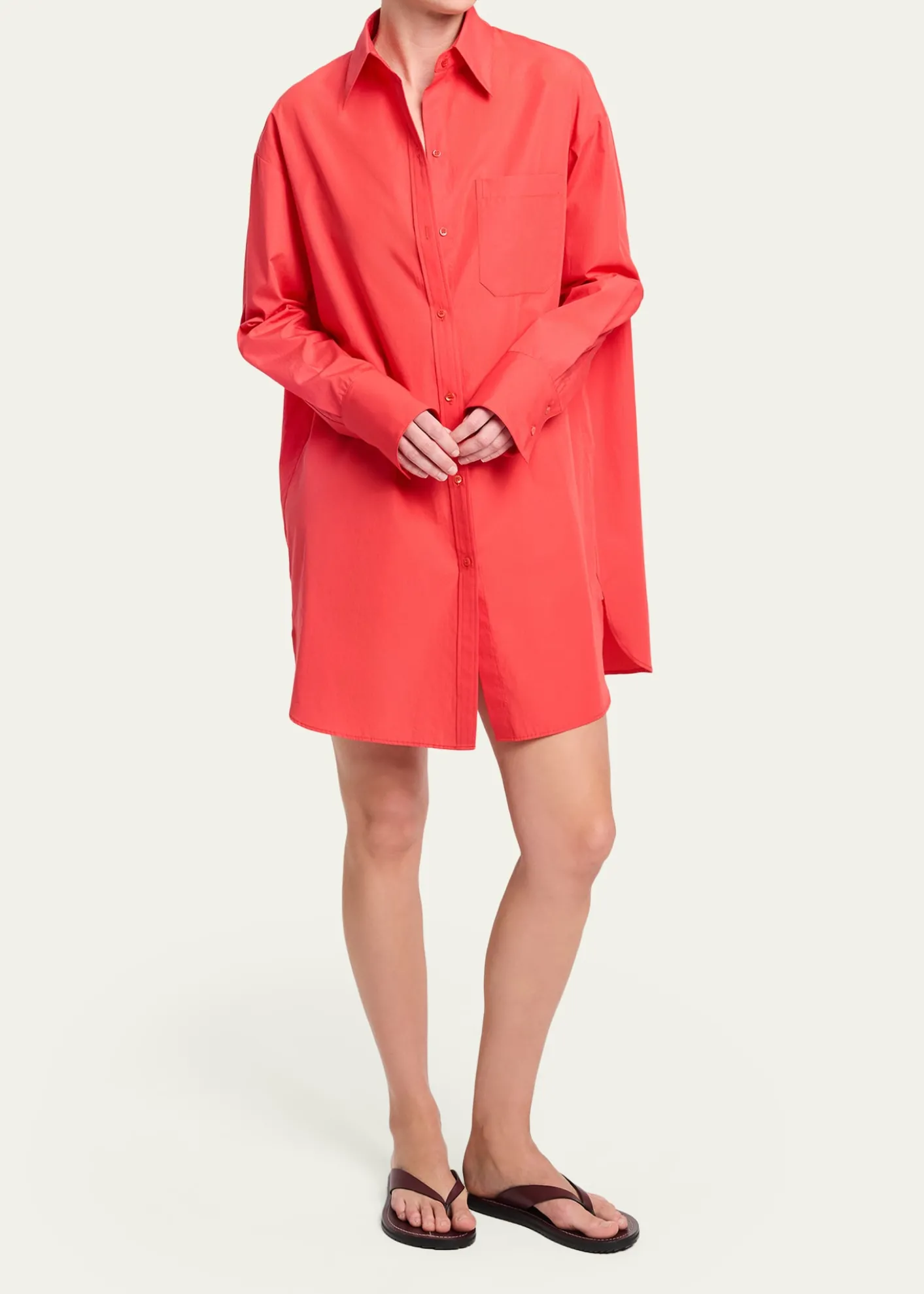 TWPBig Joe Cotton Button-Front Shirtdress