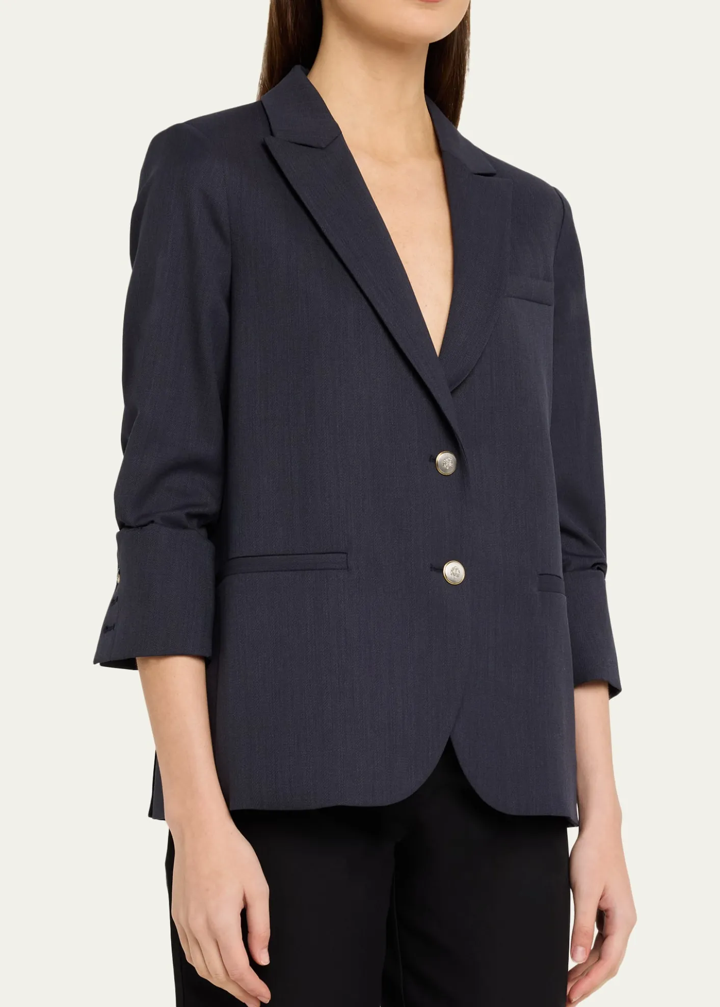 TWPBoyfriend Single-Breasted Stretch Wool Blazer