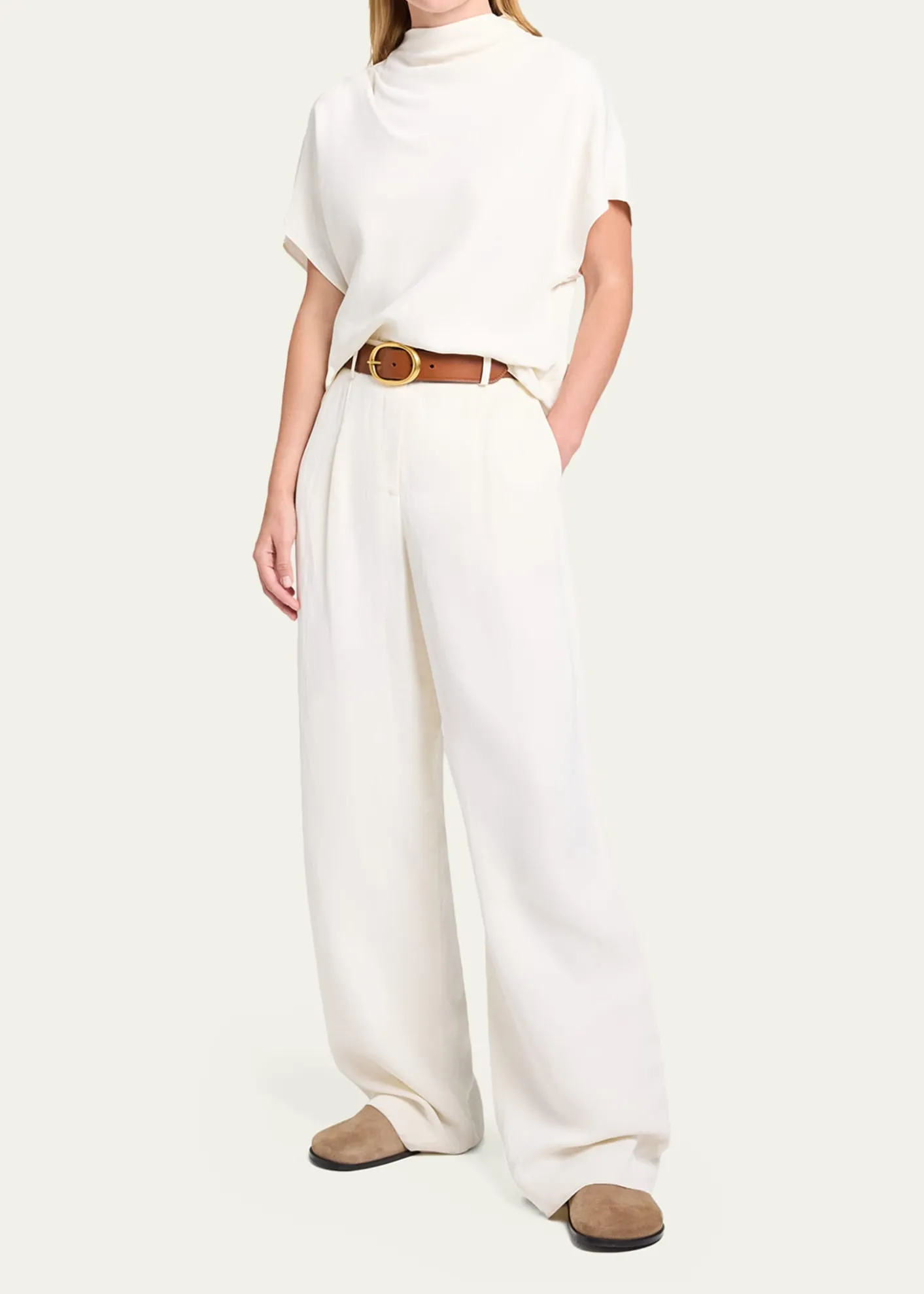 TWPDraped Mock-Neck Tee