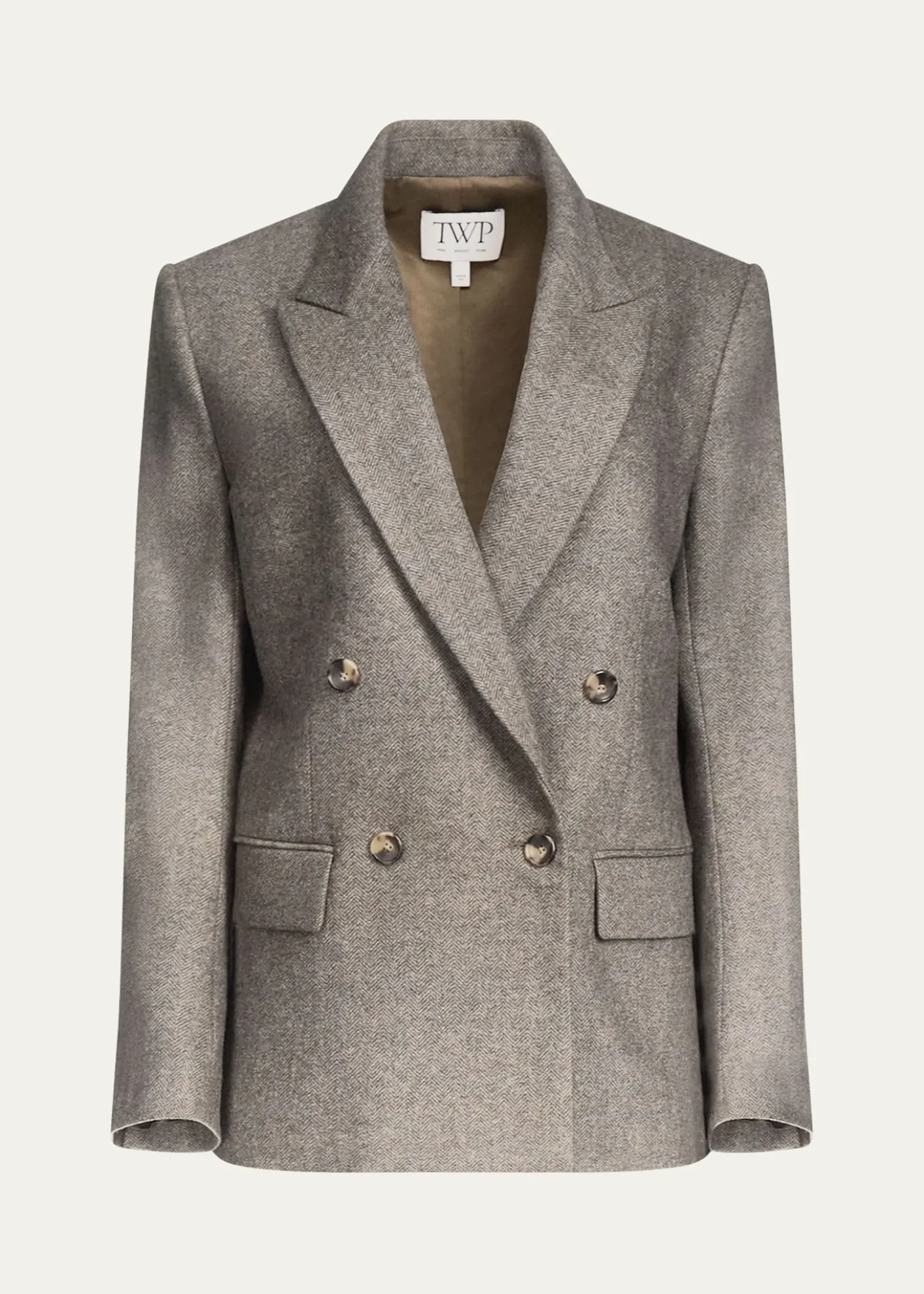 TWPHarper Double-Breasted Herringbone Blazer