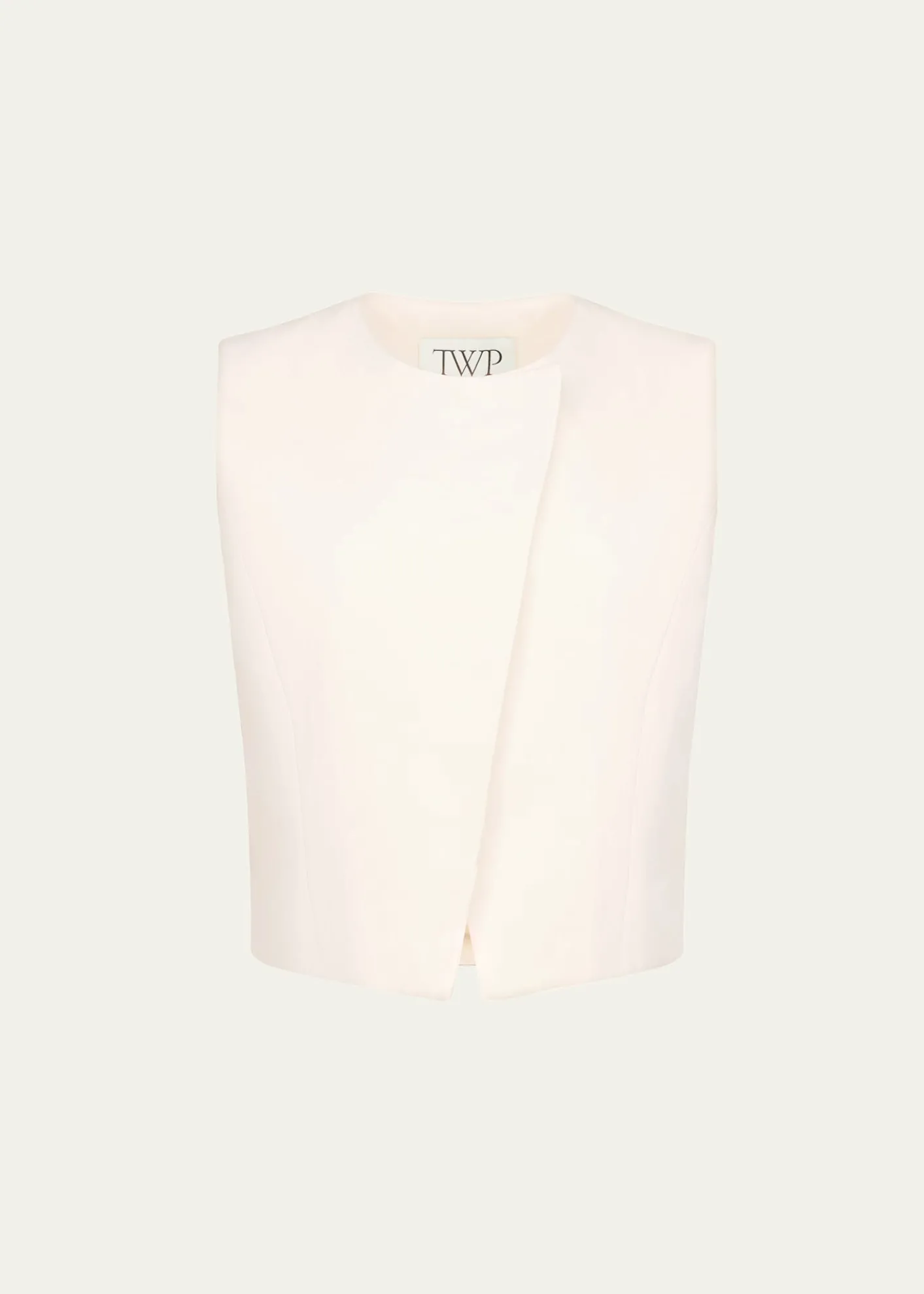 TWPHigh-Neck Hidden Placket Vest