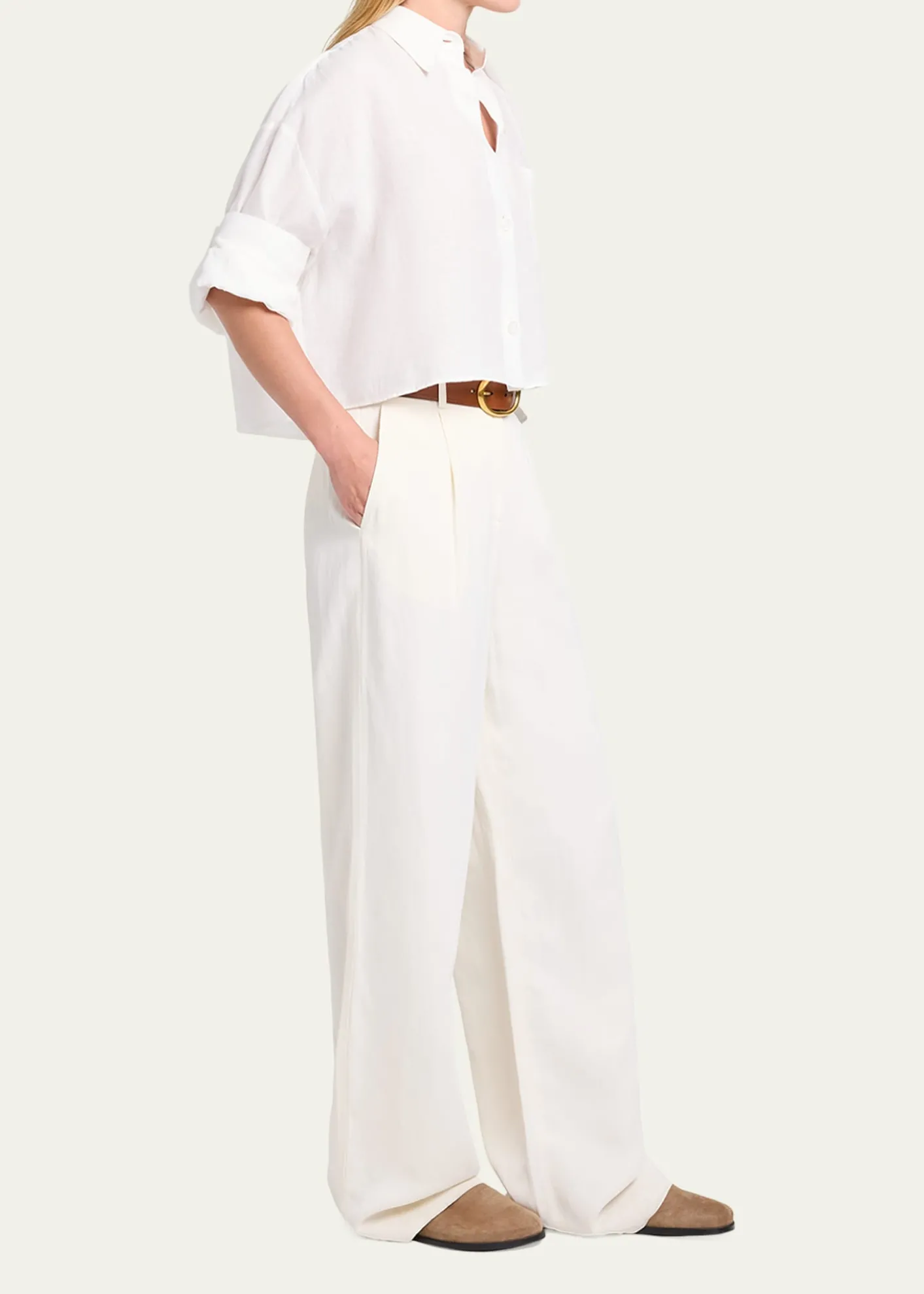 TWPHudson St Pants in Coated Viscose Linen