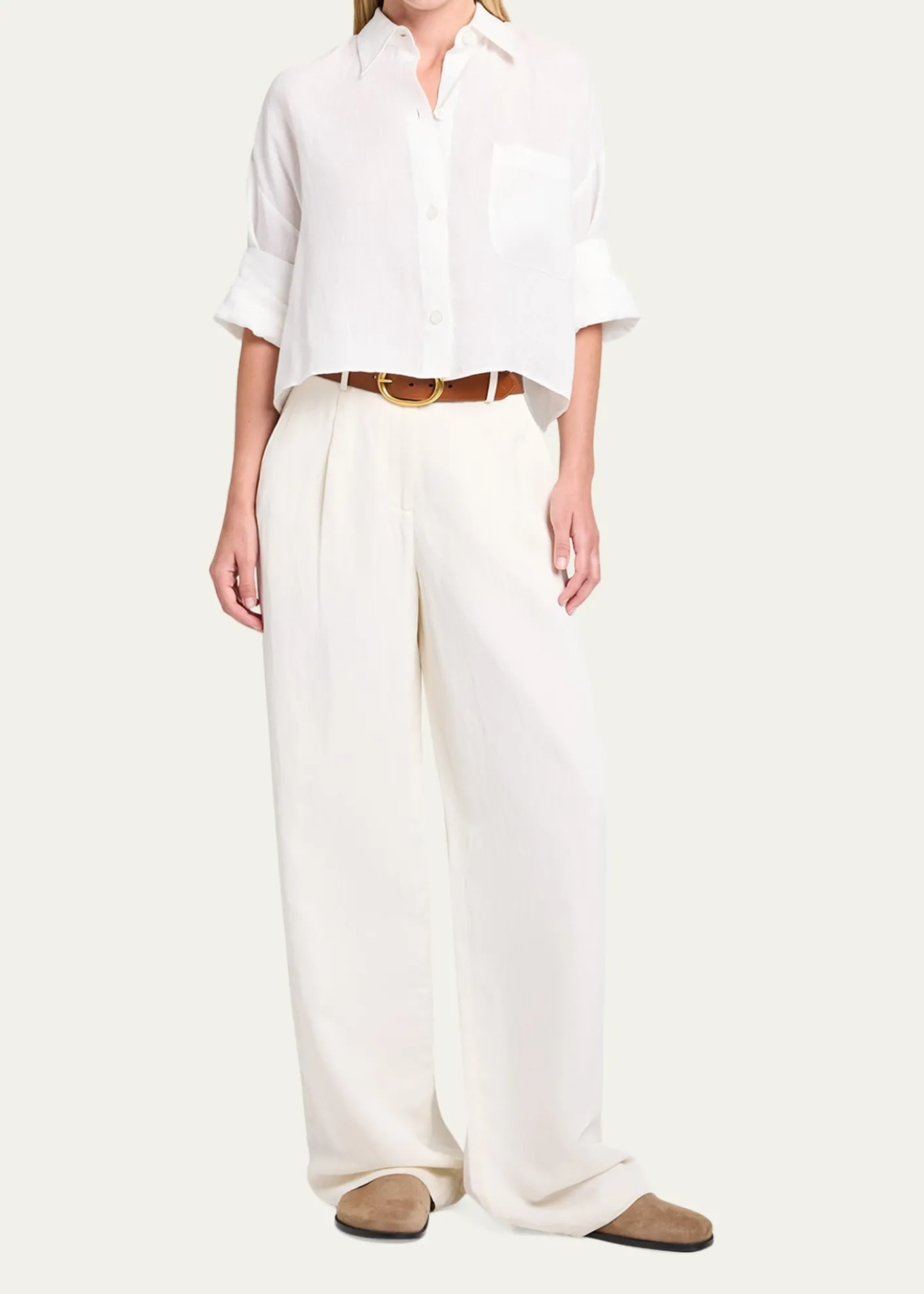 TWPHudson St Pants in Coated Viscose Linen