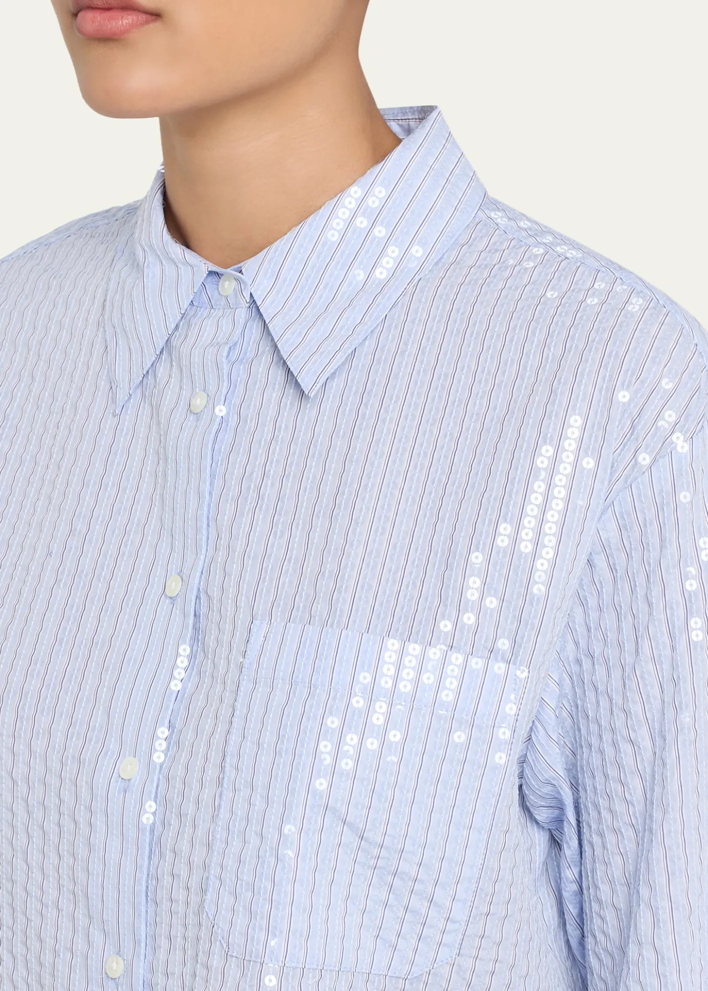 TWPJ.D. Sequined Striped Shirt