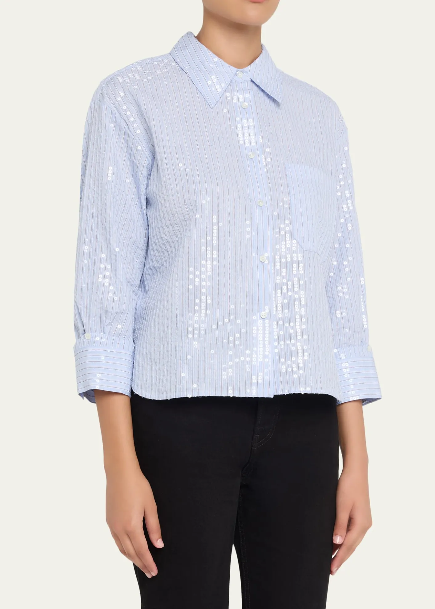 TWPJ.D. Sequined Striped Shirt