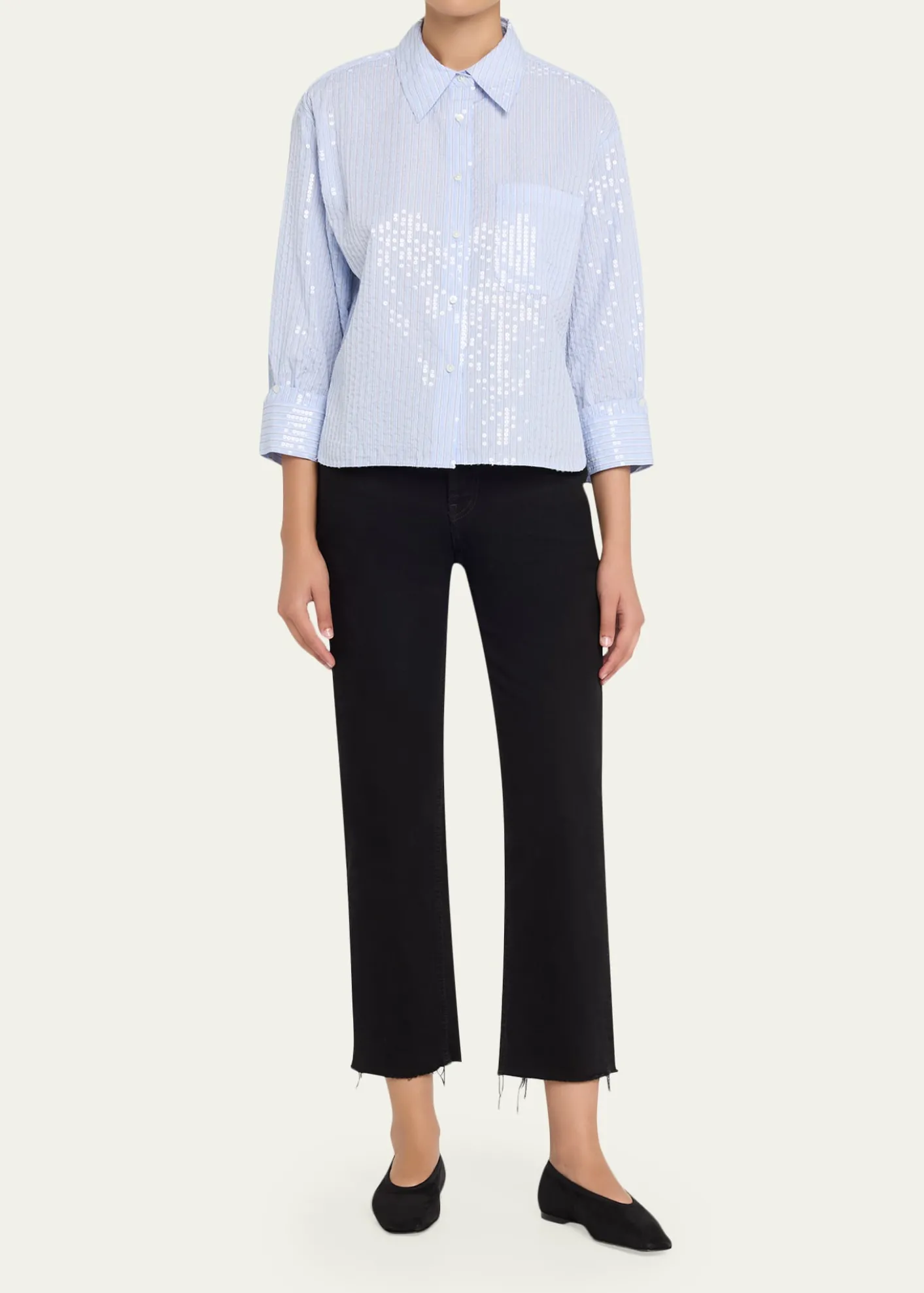 TWPJ.D. Sequined Striped Shirt