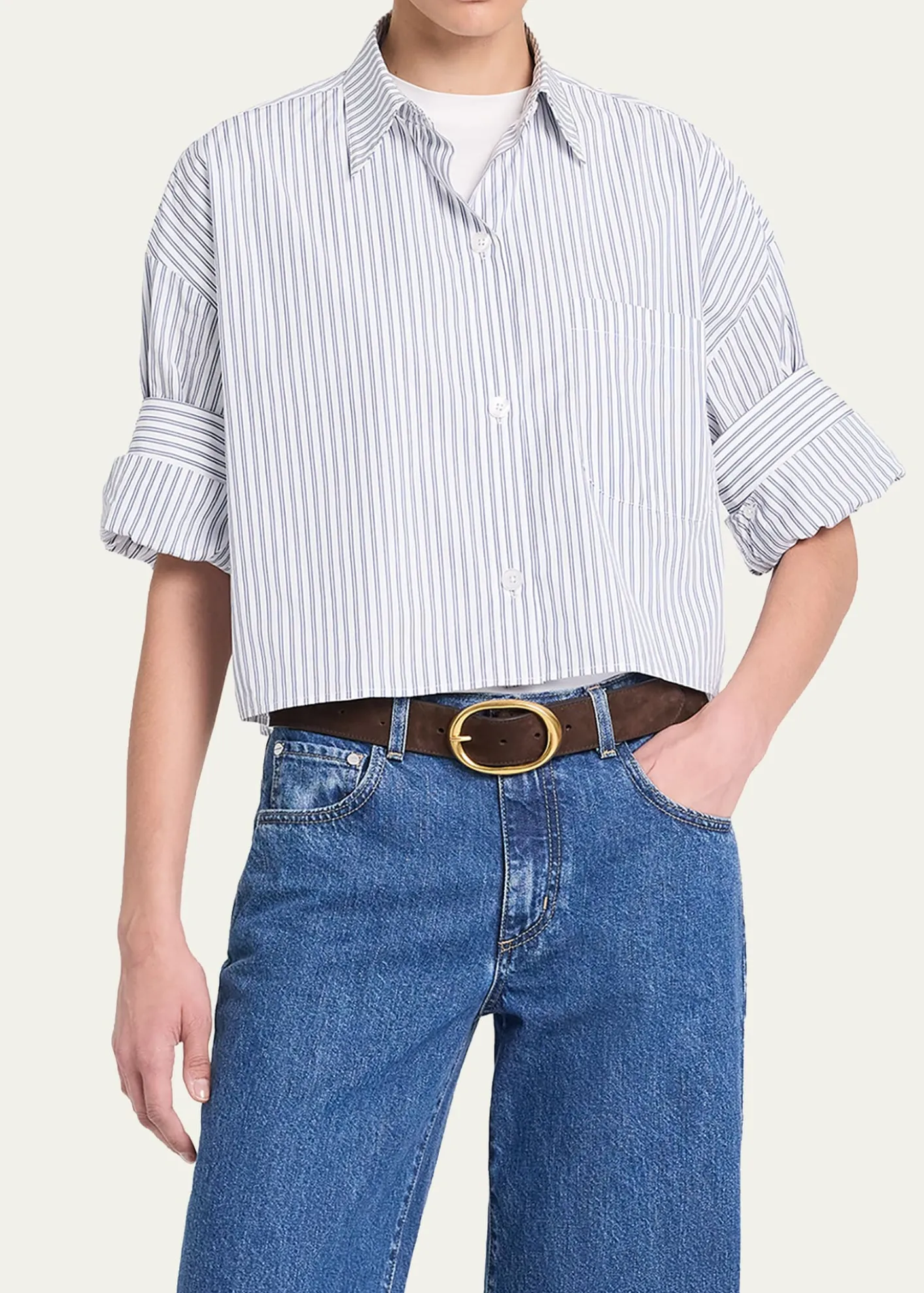 TWPNext Ex Striped Cropped Shirt