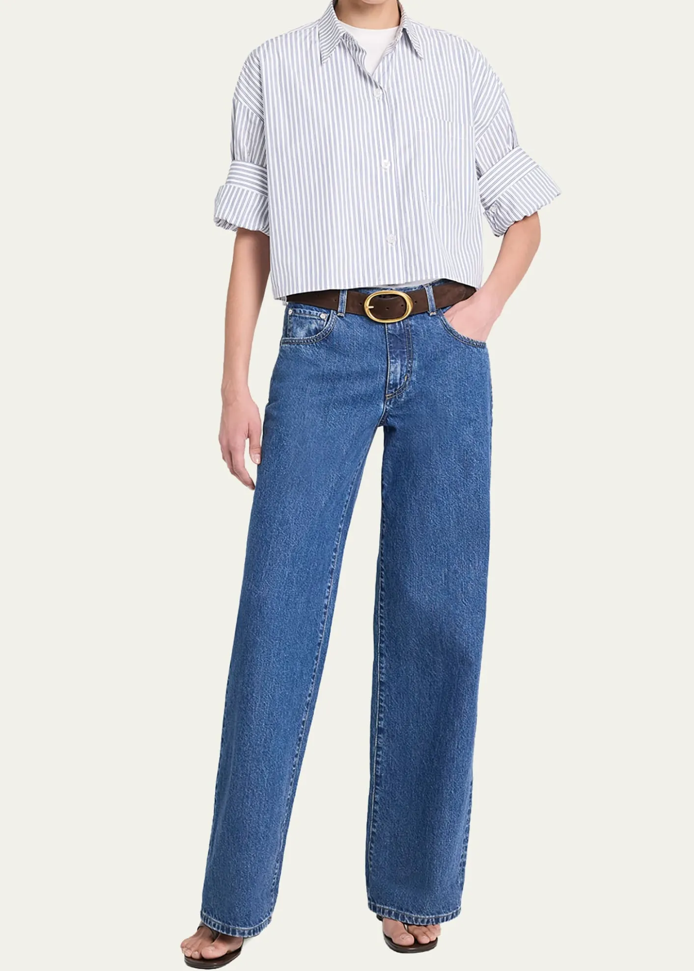 TWPNext Ex Striped Cropped Shirt