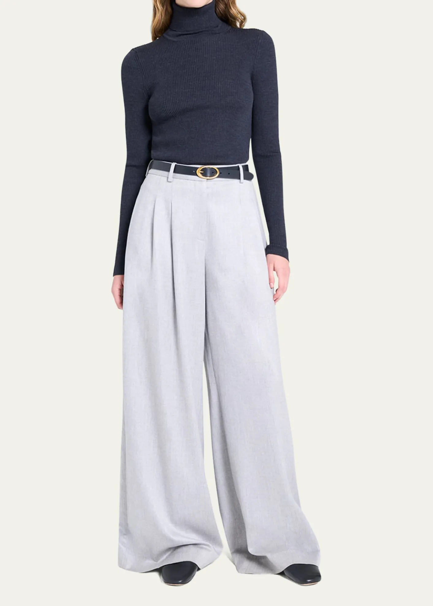 TWPRib-Knit Wool Turtleneck Sweater
