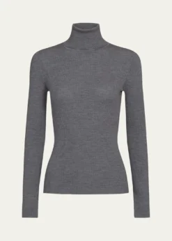 TWPRib-Knit Wool Turtleneck Sweater